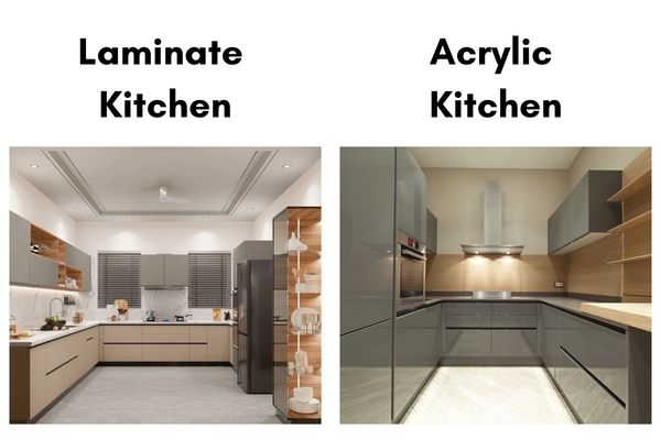 Laminate vs Acrylic Kitchen Cabinets: Which is Better for Modern Kitchens? | Untold Concepts – Luxury Interior Designers in Chennai Best interiors in Chennai