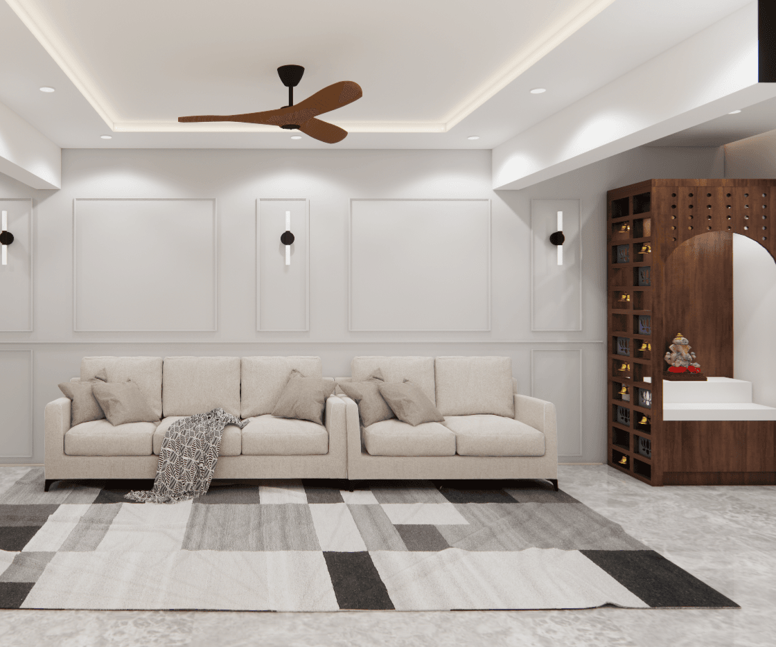 Living room with luxury interior Workout with Royal Paige color Finished