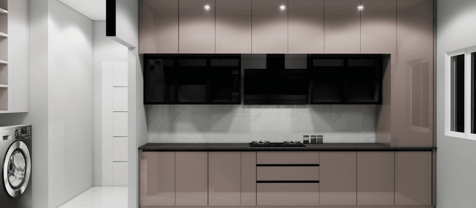 KITCHEN HOB SIDE OPTION 1 Modular Kitchen Designed by untold concepts