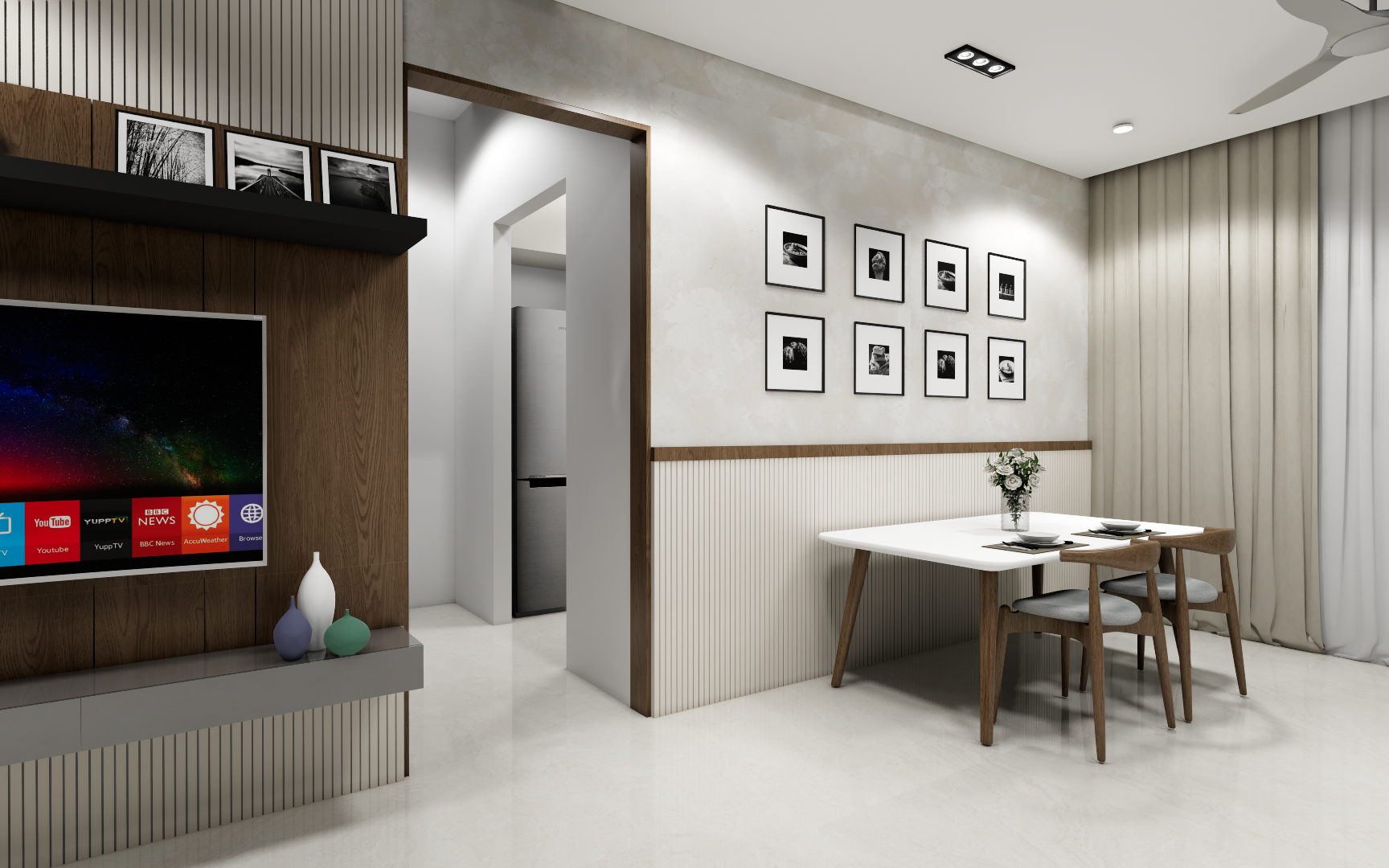 2 Luxury modular kitchen interior with premium finishes, built-in appliances, and elegant lighting designed by Untold Concepts in Chennai.