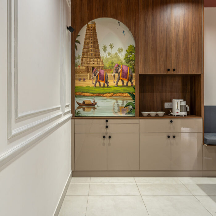HiResPhotos-68 Modern home temple design with backlit wall and clean storage